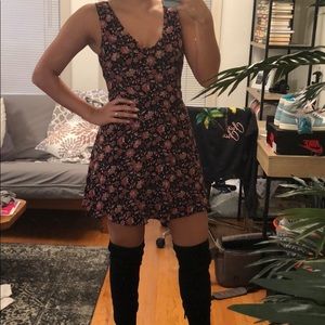 Black Floral Mini Dress